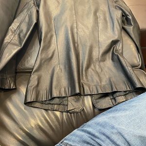 Used black leather jacket.  100% leather.